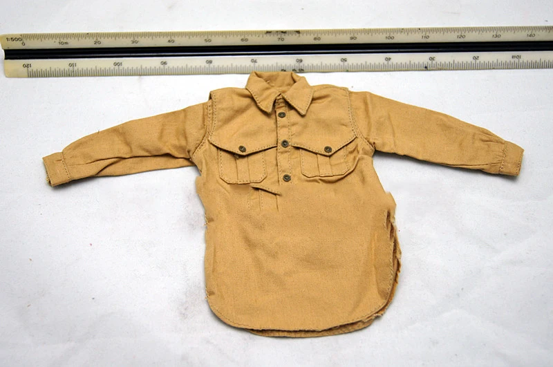 

1:6 Male Soldiers Clothes DML World War II North African Officers Soldiers Sand Color Shirts Model for 12" Male Body in Stock