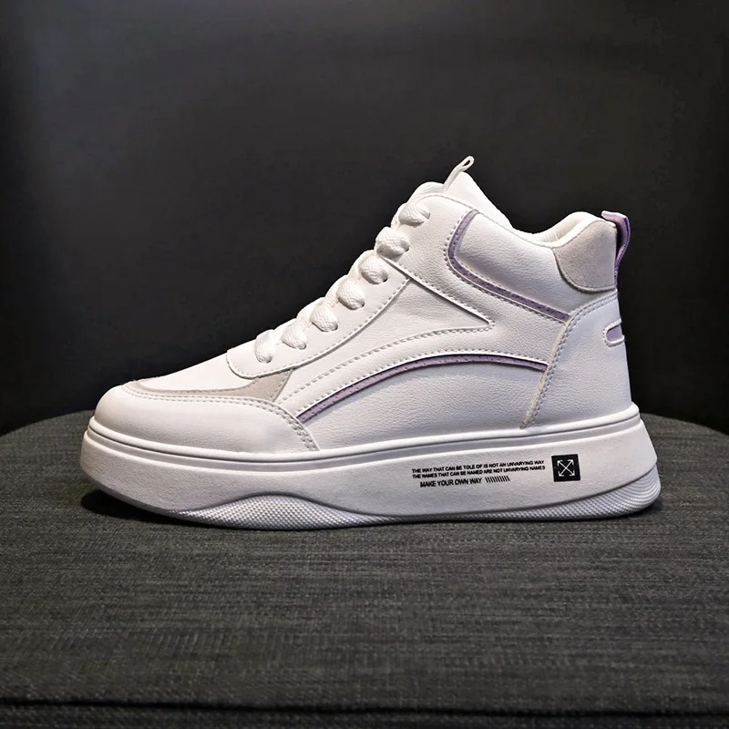 Белые туфли с высокой посадкой коллекция 2019 года сезон осень Студенческая обувь