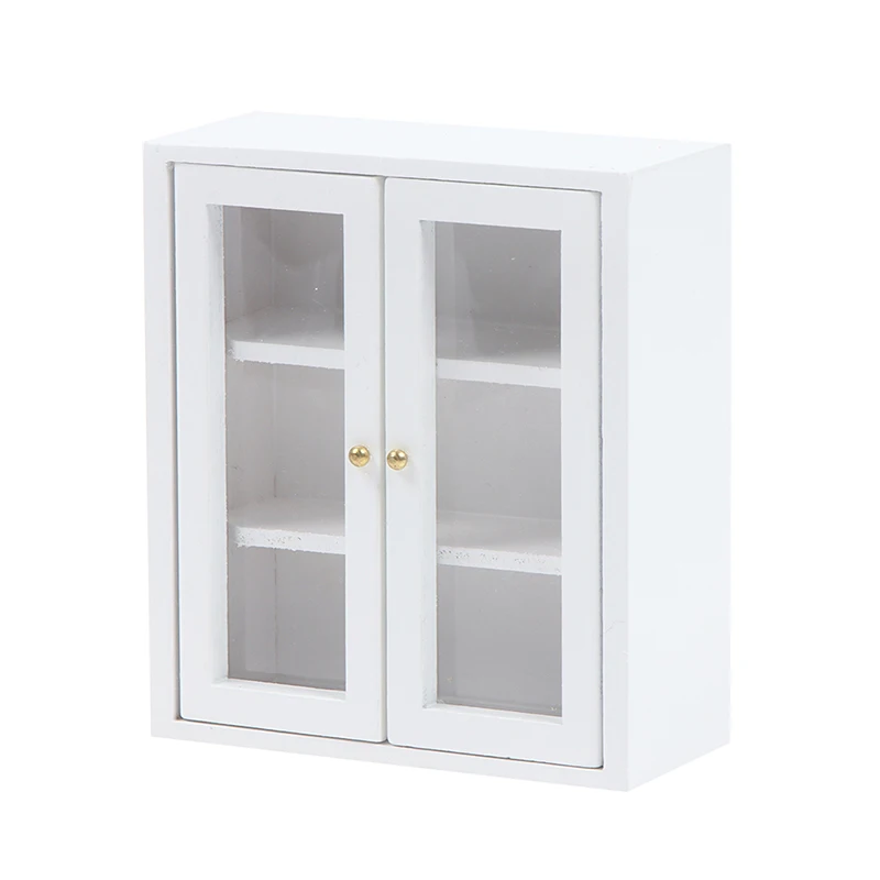 

1 шт. 1:12 миниатюрный деревянный белый шкаф для кукольного домика, шкаф для хранения, модель кукольного домика, игрушечная мебель