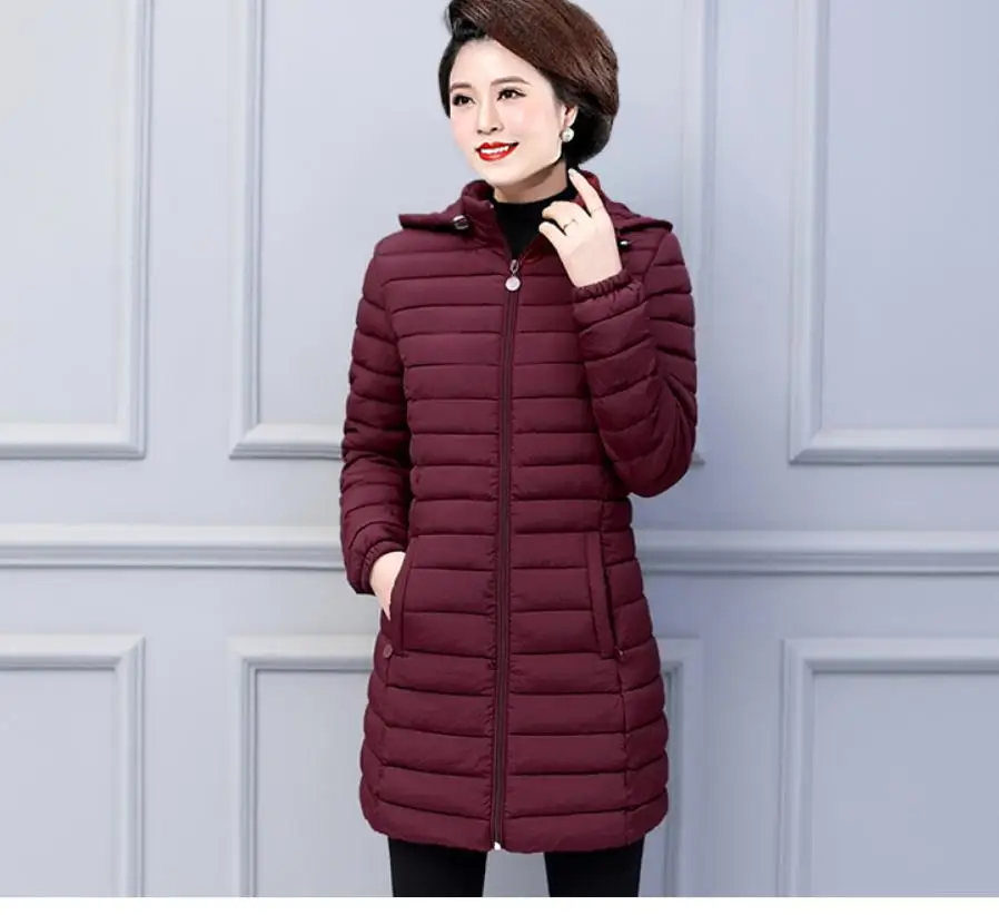 

Women's cotton-padded clothes coat in winter Long sleeve hooded