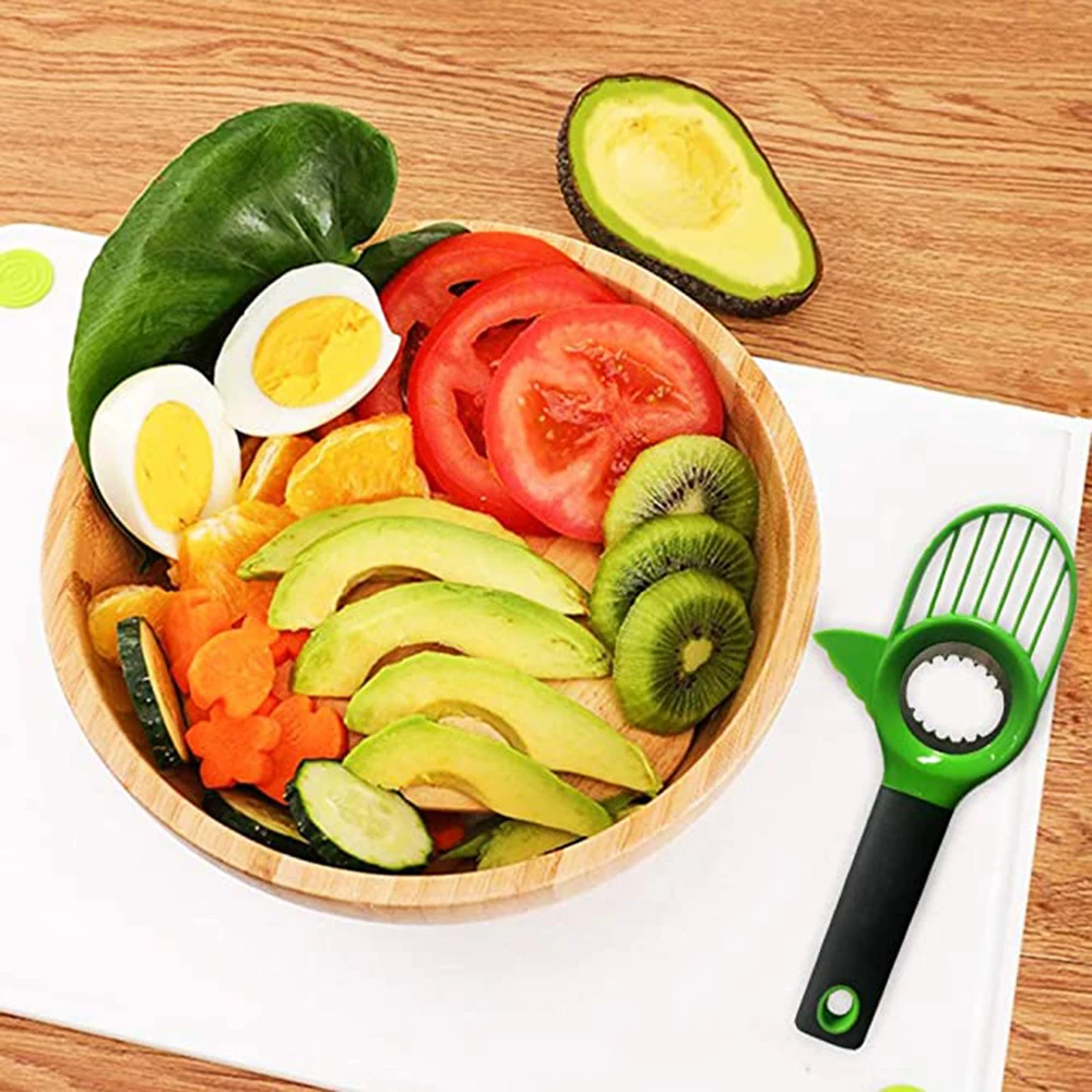 

3 In 1 Avocado Cutter Slicer Plastic Shea Corer Separator Peeler Fruit Splitter Multifunctional Tool Kitchen Gadgets Accessories