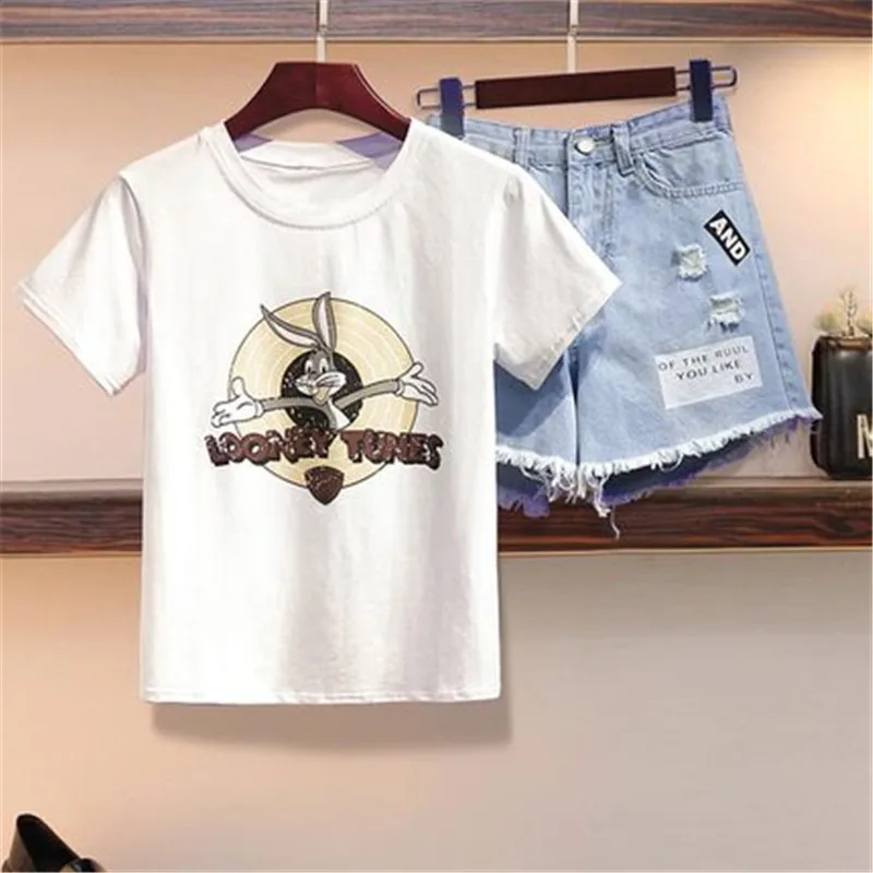 Женский офисный комплект из 2 предметов летняя футболка с коротким рукавом и