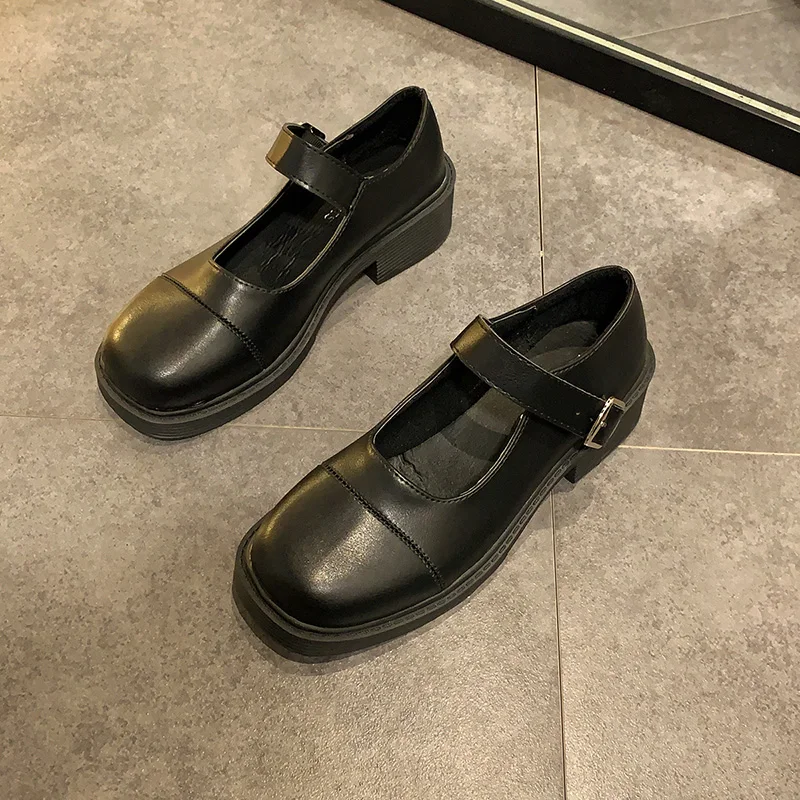 

Flat Black Shoes For Women Oxfords Casual Female Sneakers All-Match Ladies' Footwear Round Toe Modis Shallow Mouth Leather Dress