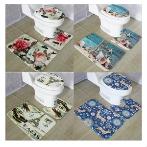 3 шт., коврики для ванной, противоскользящие, мягкое сиденье для унитаза