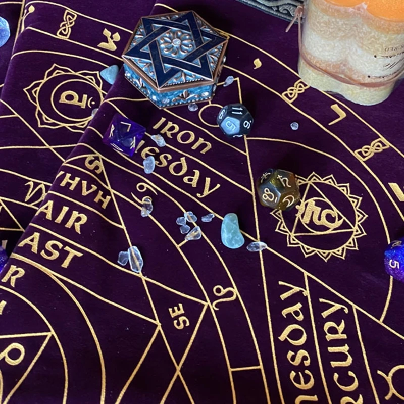 

Art Tarot Pagan Altar Tablecloth Divination Cards Square Board Game Table Cover