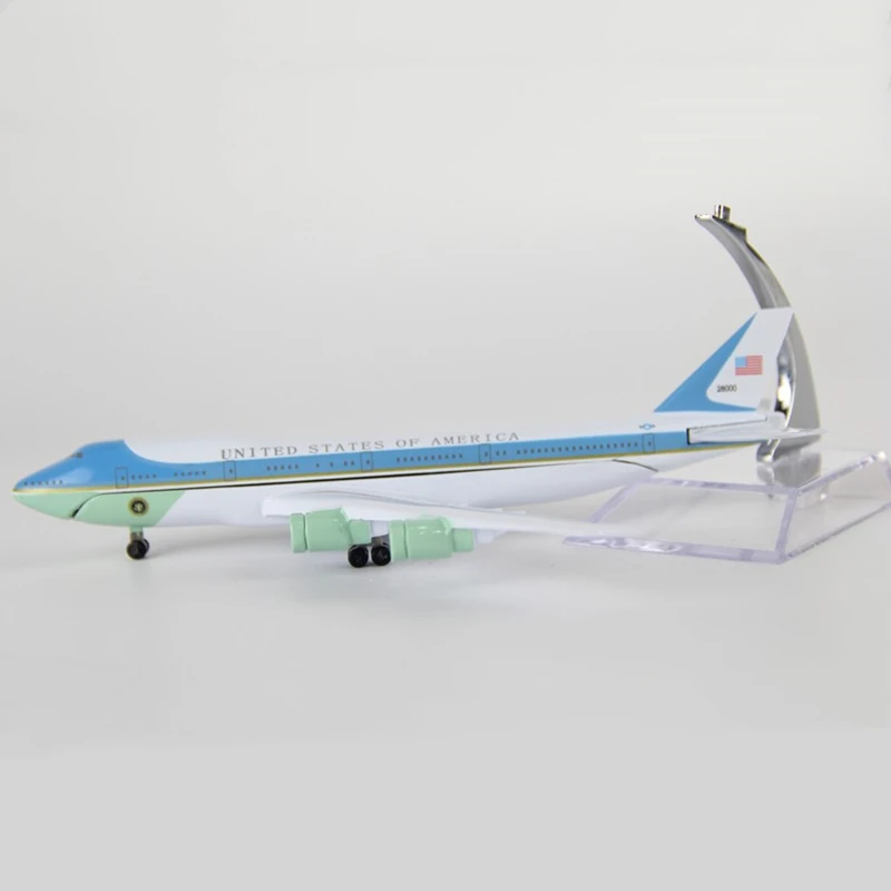 16 см 1:400 масштаб самолетов Air Force One Boeing B747 модель с шасси сплава самолета Модель