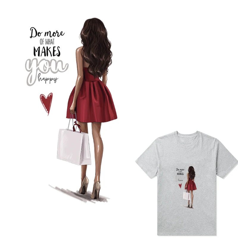 Нашивки с надписью Shopping Lady значки сделай сам аксессуар Термотрансферная