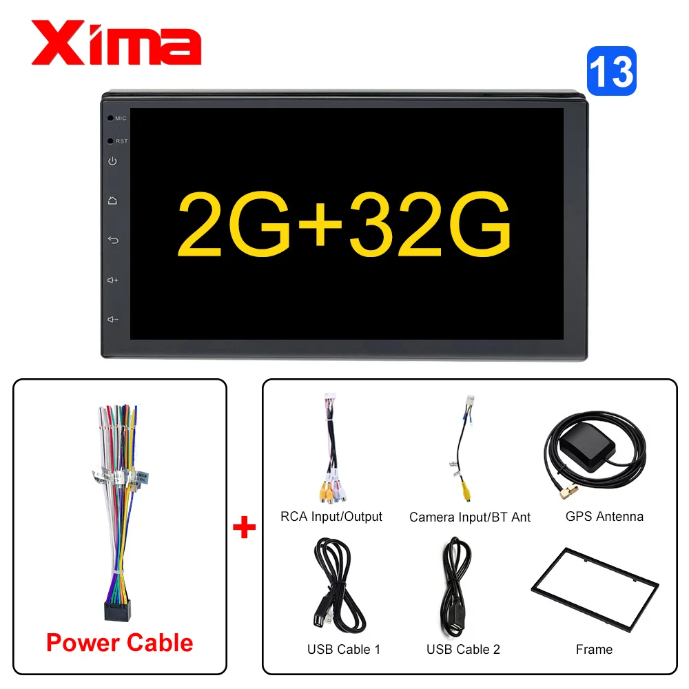 728-32-1 XIMA Android9.0 2Din Car Radio Multimedia Player " Universal RAM2G GPS Navigation Audio Player For Nissan Toyota Hyundai Polo - Цвет: 728-32-1