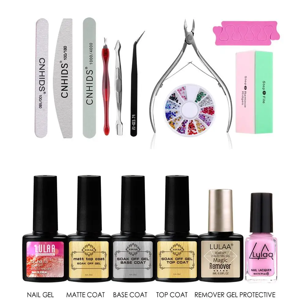 Наращивание ногтей Клей для полировки Набор светодиодный ногтевой фототерапии