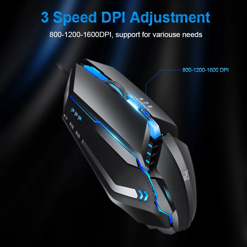 Проводная компьютерная мышь 1600 dpi, проводная USB мышь, RGB подсветка, светодиодный мышь s, эргономичная мышь для Windows, Xiaomi, huawei, ПК, ноутбука