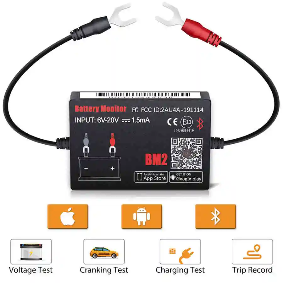 QUICKLYNKS Battery Monitor BM2 Bluetooth 4.0 Device Car 12V Tester | Автомобили и мотоциклы