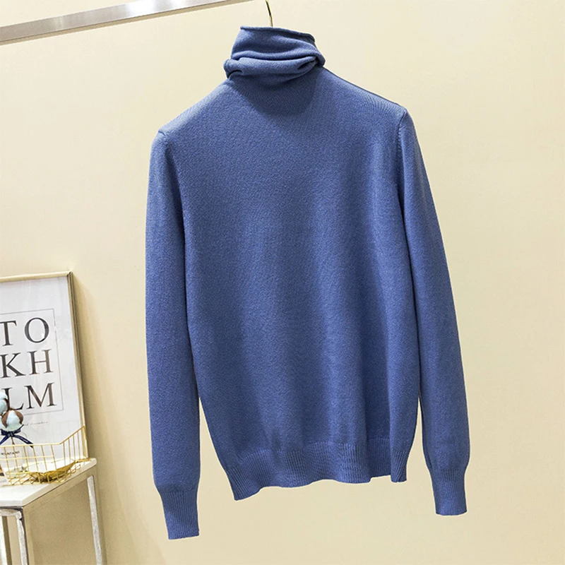 

New Fall Winter Knitted Womens Casual Sweater Cashmere Sweater Pullover Women Turtleneck Long Sleeve Sweaters