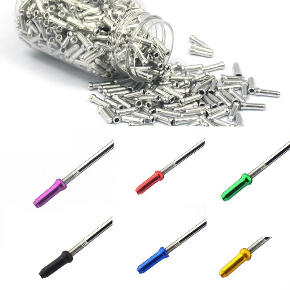 

200Pcs Shift Cable Caps Colorful Wear-resistant Aluminum Alloy Bike Wire Core Wire End Caps Bicycle Components
