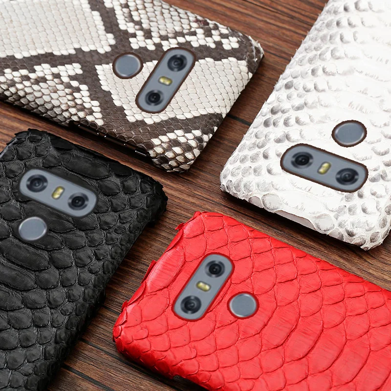 

Luxury Phone Case For LG G6 G7 G8s G3 G4 G5 ThinQ V20 V30 V40 V50 Thinq Case Real Python SKin Back cover