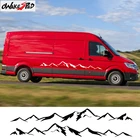 1 комплект двусторонних графических наклеек с изображением гор для Volkswagen Crafter, виниловые наклейки для кузова автомобиля, двери и юбки, спортивные аксессуары в полоску