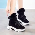 Женские ботильоны на липучке теплая плюшевая зимняя обувь женские зимние ботинки из натуральной кожи Нескользящие женские ботинки botas mujer