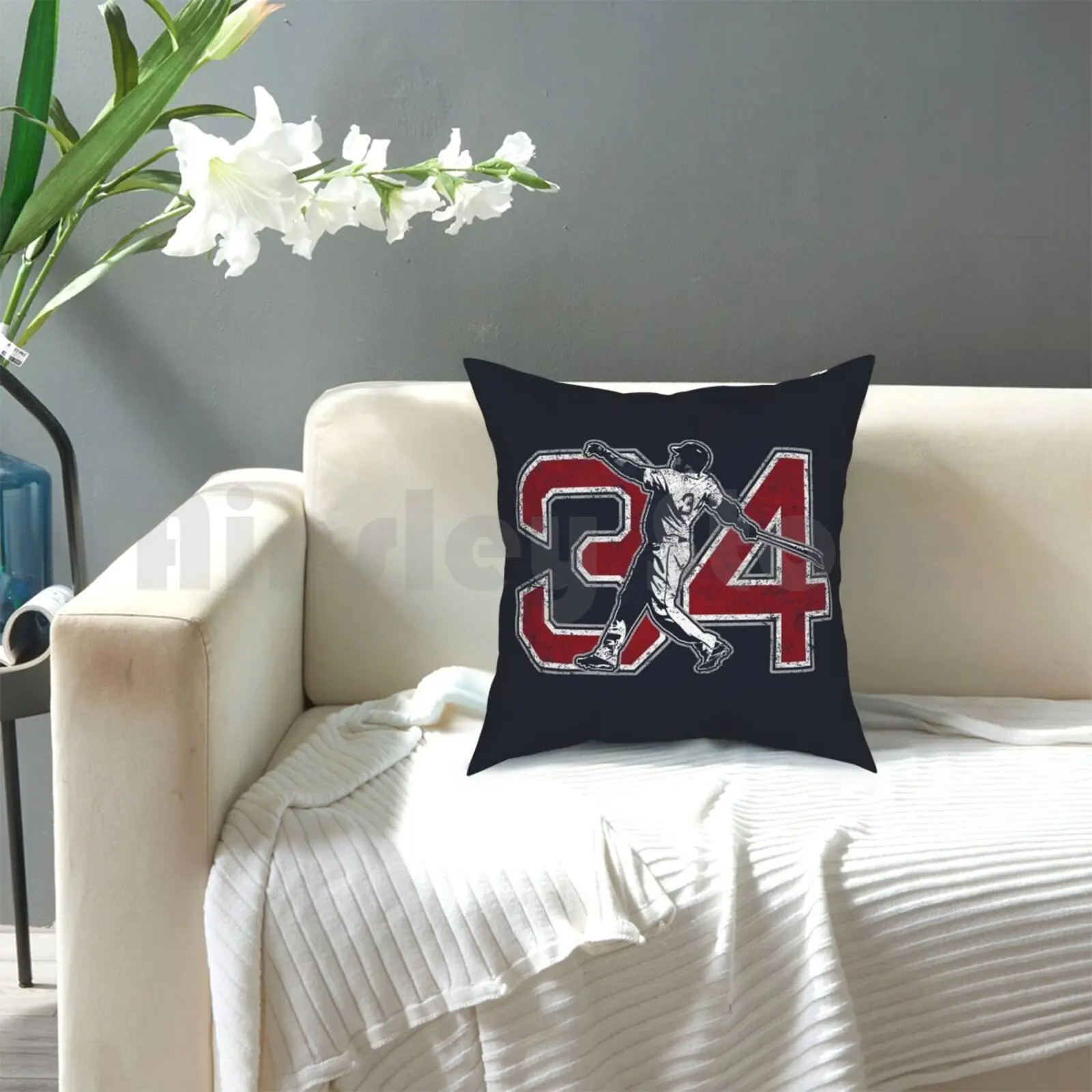 34-Big Papi (винтажная) подушка с рисунком для дома мягкая искусственная Обложка 34