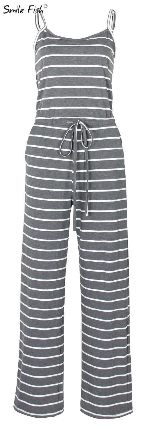Полосатые летние длинные пикантные женские комбинезоны сексуальные