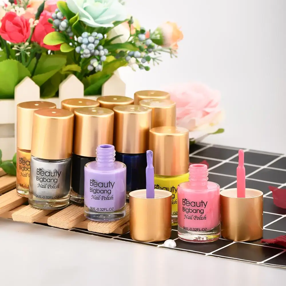 BeautyBigBang 9 мл штамповка лаки для ногтей печать лак для пластина для стемпинга для нейл-арта коричневый черный Цветной Гель-лак для ногтей