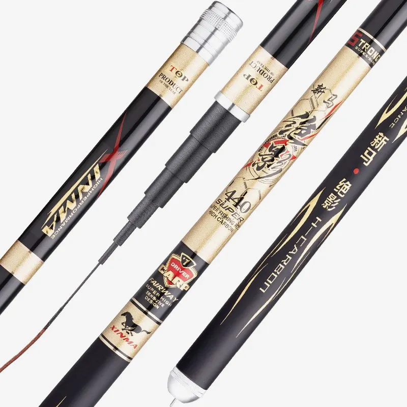 Carbon Fiber Telescopic Hand Pole Short Section Stream Fishing Rod 3.7M-7.2M Travel Ultra Light Carp Fishing Sticks Feeder