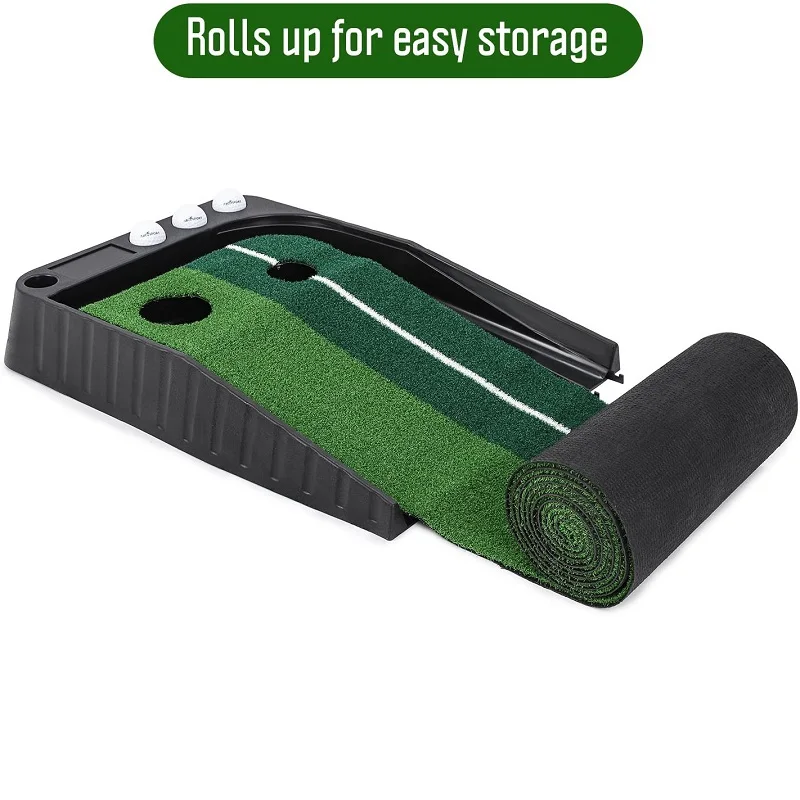 en Ucuz Kapalı Golf Vuruş Yeşil Taşınabilir Mat Otomatik Top Dönüş Fonksiyonu Mini Golf Uygulama Eğitim Yardım 3 Bonus Topları