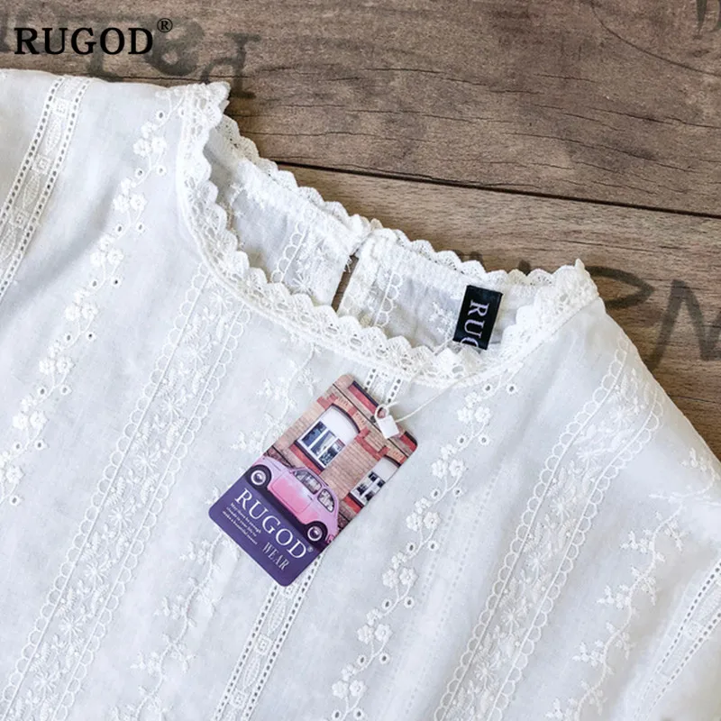 RUGOD Корейская элегантная женская блузка с цветочным принтом винтажные