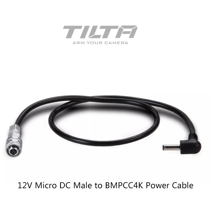 Кабель питания Tilta 12 В Micro DC Male-BMPCC 4K для камеры боковые ручки аккумулятора BMPCC |