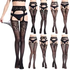 Сексуальные женские черные сетчатые колготки с открытой промежностью