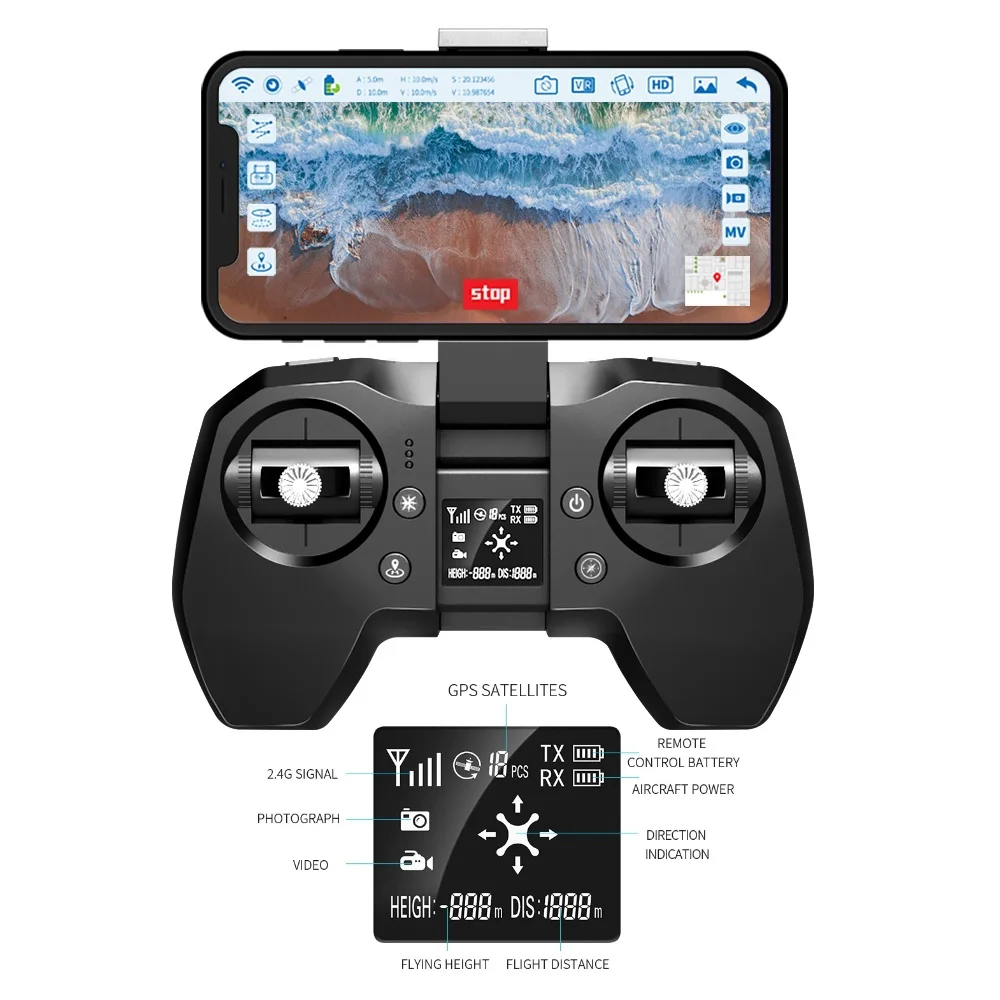 

VISUO XS818 GPS Drone 4K Camera HD FPV Drones with Follow Me 5G WiFi Optical Flow Foldable RC Quadcopter Professional Dron