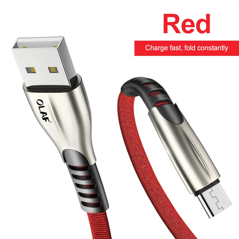 Micro USB Red Олаф Micro USB кабель для samsung S7 J9 Xiaomi Redmi не 5 мобильный телефон адаптер зарядное устройство кабель Быстрая зарядка кабель передачи данных синхронизации - Цвет: Micro USB Red