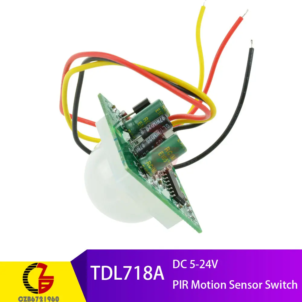 TDL718A DC 5 в 12 В Мини PIR датчик движения модуль переключателя ИК инфракрасный датчик индукции человека детектор контроллер переключатель на выключатель светильник - Цвет: TDL718A