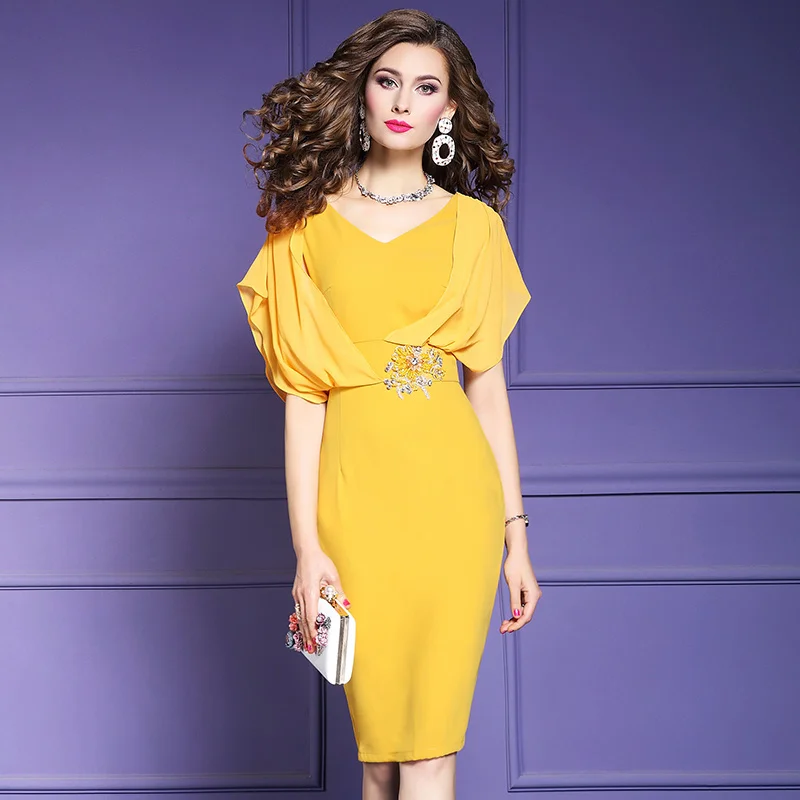 

Summer Dress Vintage Elegant Bodycon Party Dress Women Clothes Ladies Dresses Midi Black Dress Plus Size Vestido FX2CL22932