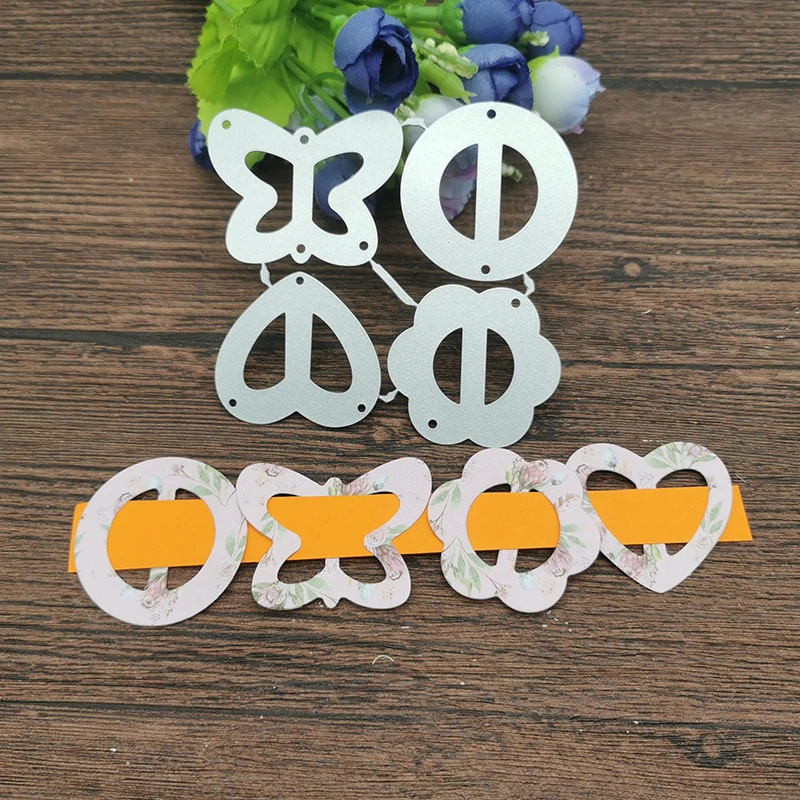 

Cutting Template 4pcs Ribbon clasp buckle Metal Cutting Dies Stencils For DIY Scrapbooking Decorative Embossing Handcraft Die