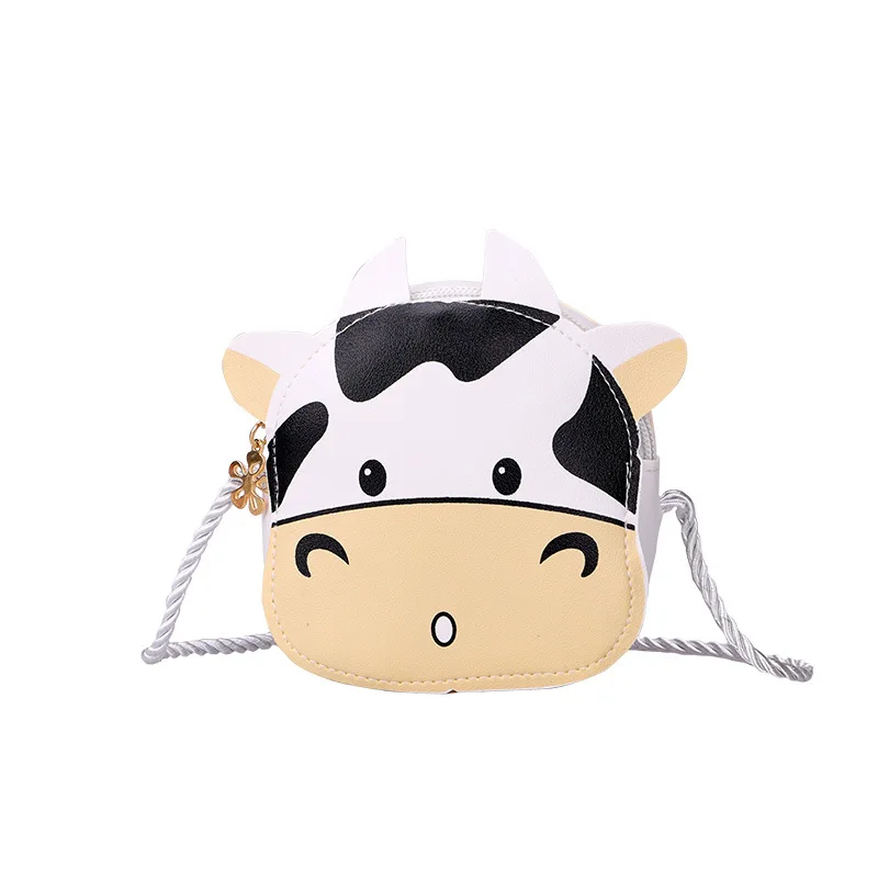

PU Leather Children's Mini Shoulder Crossbody Bags Boys Girls Small Coin Purse Handbags Cartoon Cow Accessories Wallet Handbags