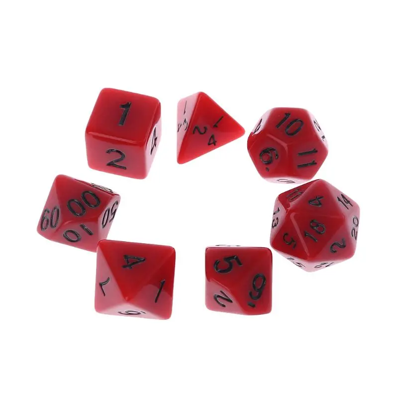 

7 Pcs Acrylic Red Dice Black Points D4 D6 D8 D10 D12 D20 KTV Bar Nightclub Entertainment Tools Adult Toys A0KA