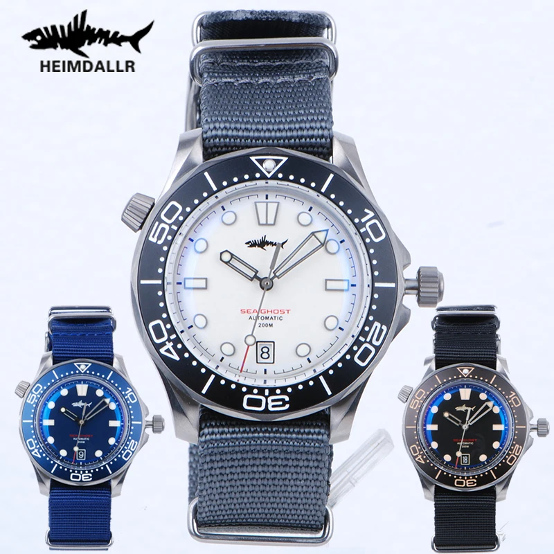

HEIMDALLR NH35 Automatic Watch Men's Mechanical Wristwatch Luxury Diver Watches 200m Japan C3 Luminous Titanium Sea Ghost