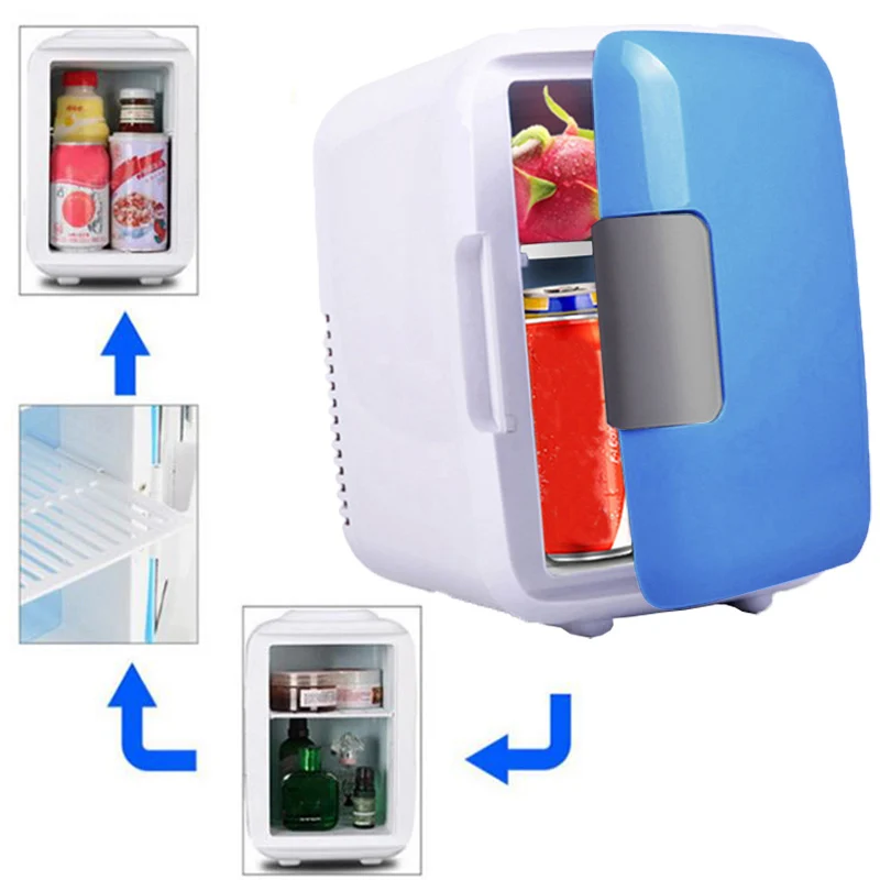 Портативный мини холодильник 12 В для кемпинга вождения синий с морозильной