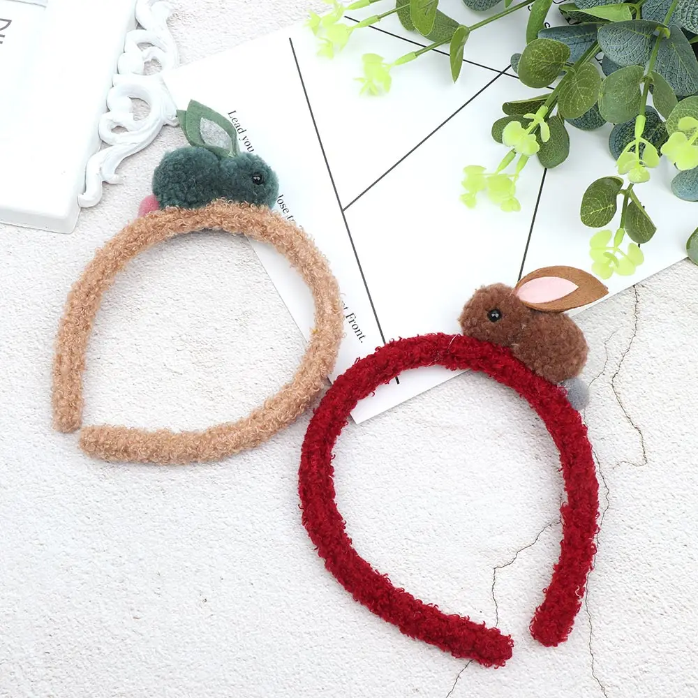 Милый 3D плюшевый кролик мультфильм повязка для волос маленьких девочек Kwaii