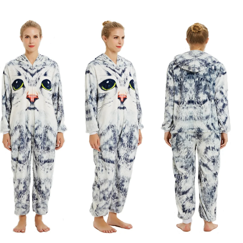 Новинка 2019 года зимние пижамы для взрослых с животными кигуруми одежда сна