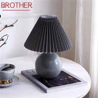 brother black table lamps creative ceramic led simple desk light for home decoration