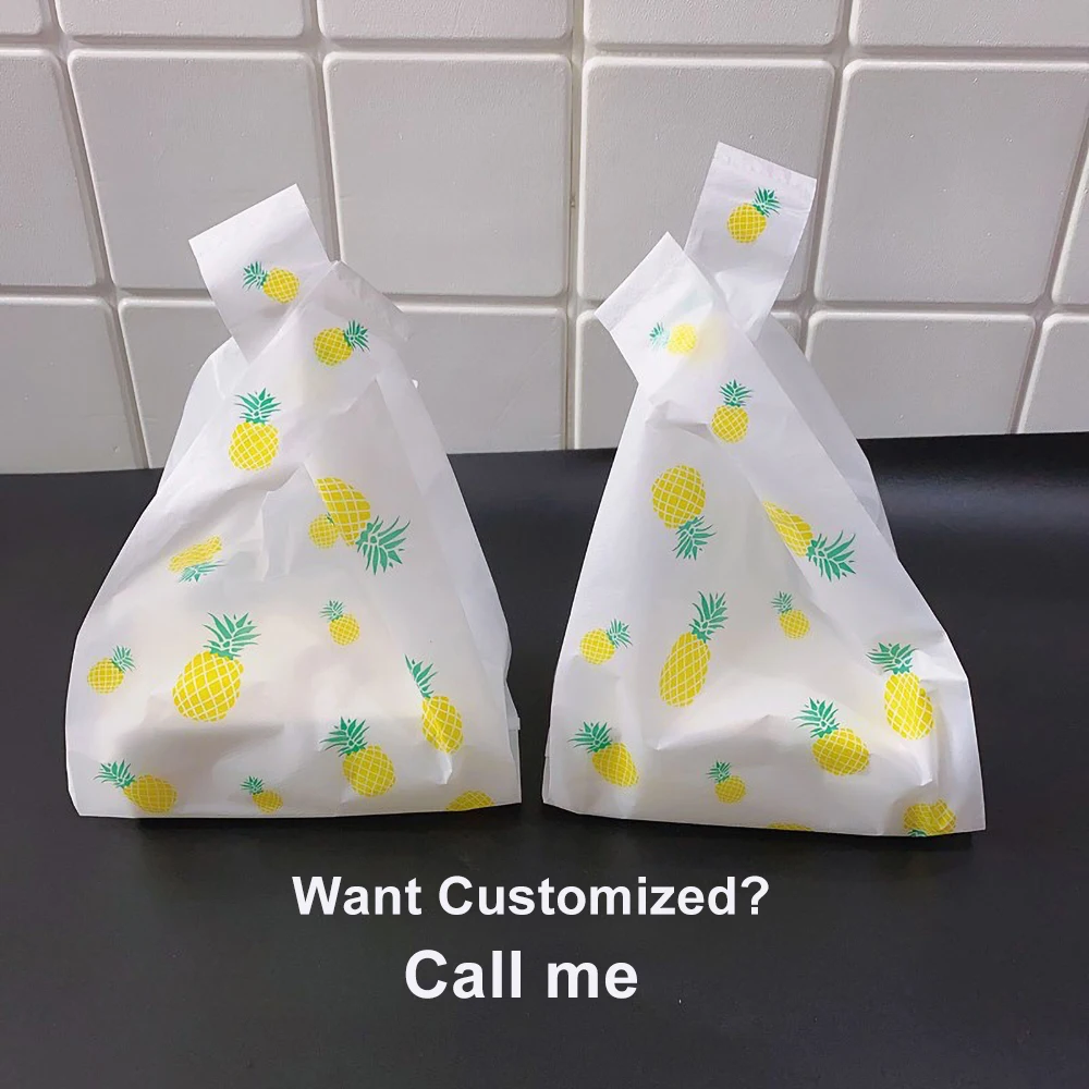 

Pineaple Pizza Takeaway Lauch Bag Vegetable Shopping Pouch Fruit Design Food Packing Bag For Cake Can Be Customized Logo