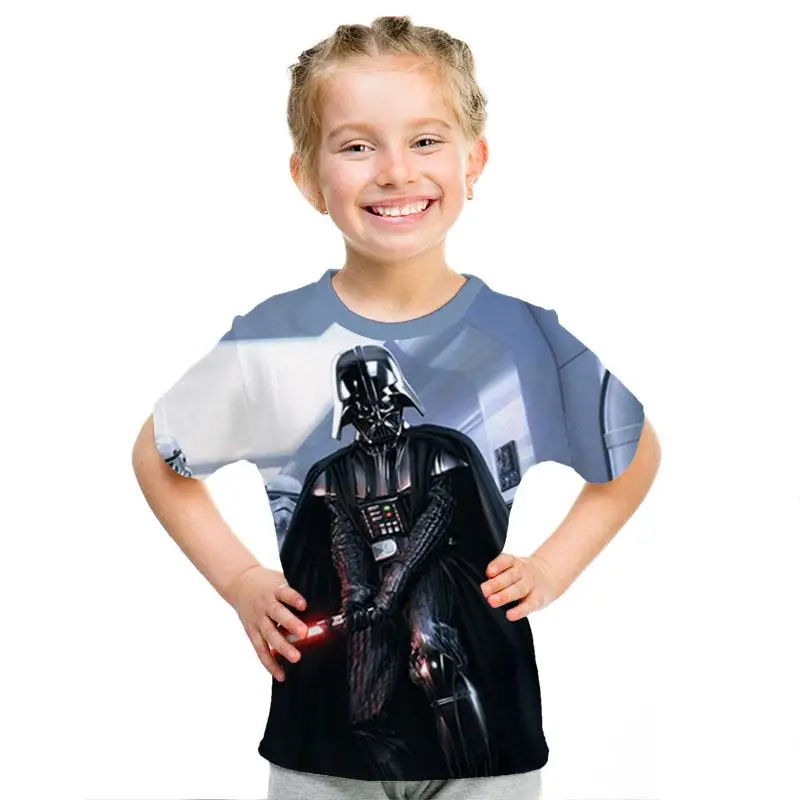 Звездные войны 3D imprimir bien de los hombres/las nias Топы Camiseta de manga corta Caballero Jedi imprimir nios camiseta de moda