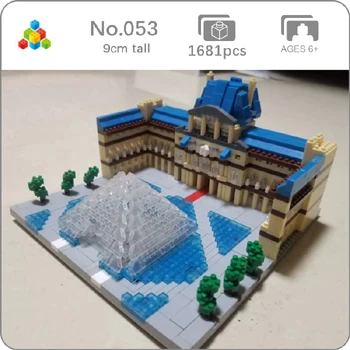 Louvre Museum YZ архитектура Тадж-Махал замок пизанский Лувр Башня Халифа башня мост алмазное здание маленькие блоки игрушка без коробки - Цвет: Louvre Museum