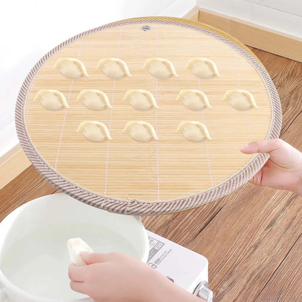 

1 Set 2Pcs Bamboo Dumpling Mats Home Non-stick Dumpling Holders (Khaki)