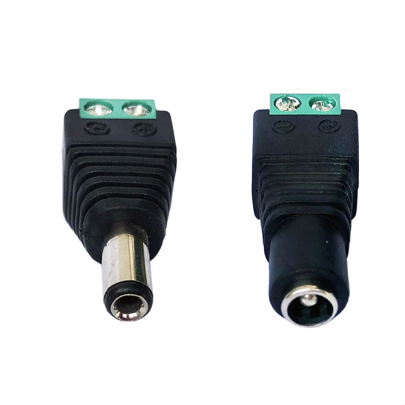 

5 Pairs DC Power Plug Connector 2.1mm x 5.5mm 5.5*2.5mm DC connector Power Jack Adapter Plug Cable Connector for led strip light