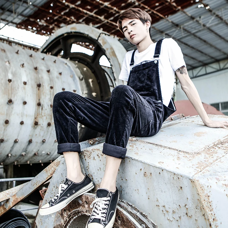 Мужские Винтажные вельветовые комбинезоны мужские повседневные брюки на