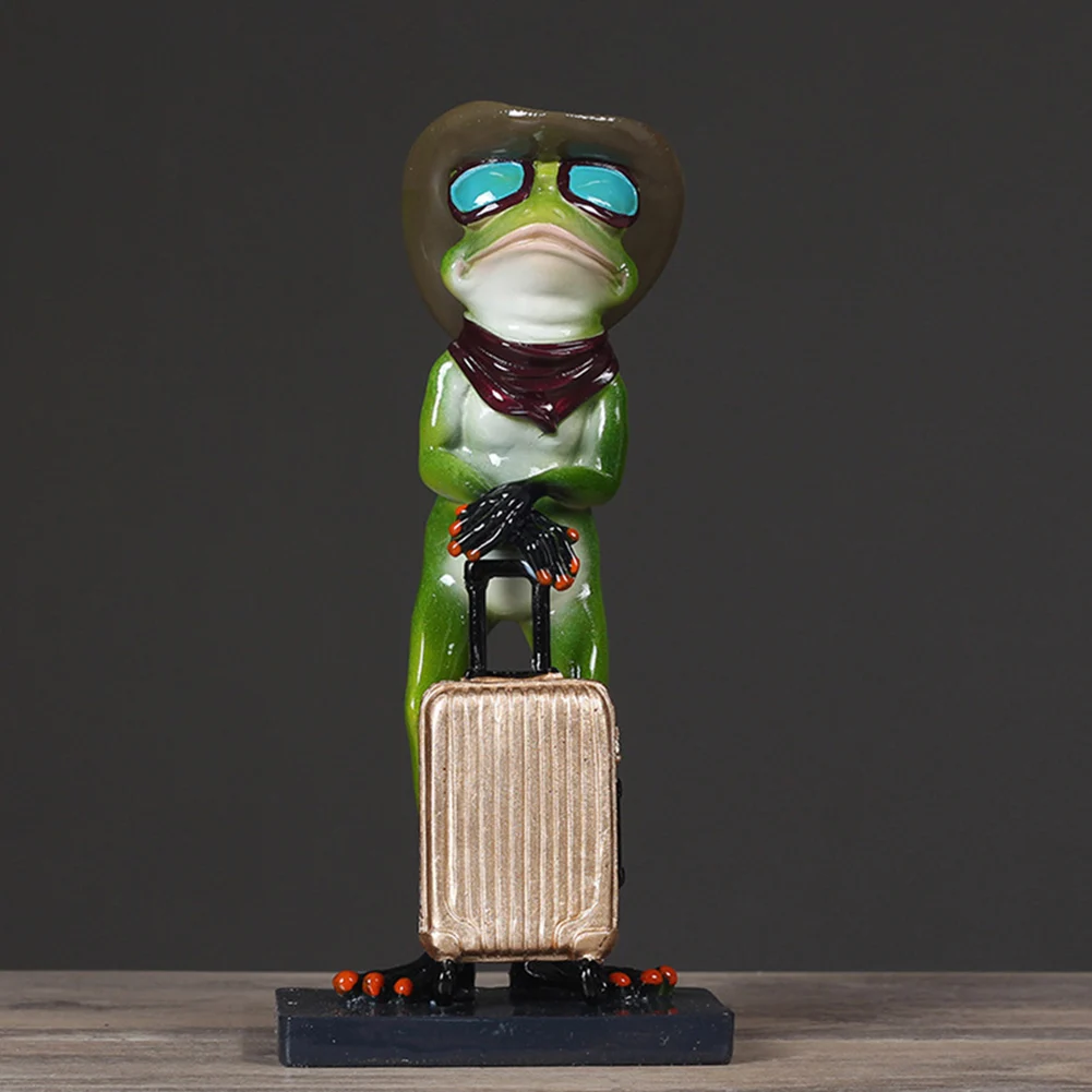 1 шт. 3D лягушка с чемоданом скульптурные фигурки каваи украшения для домашнего