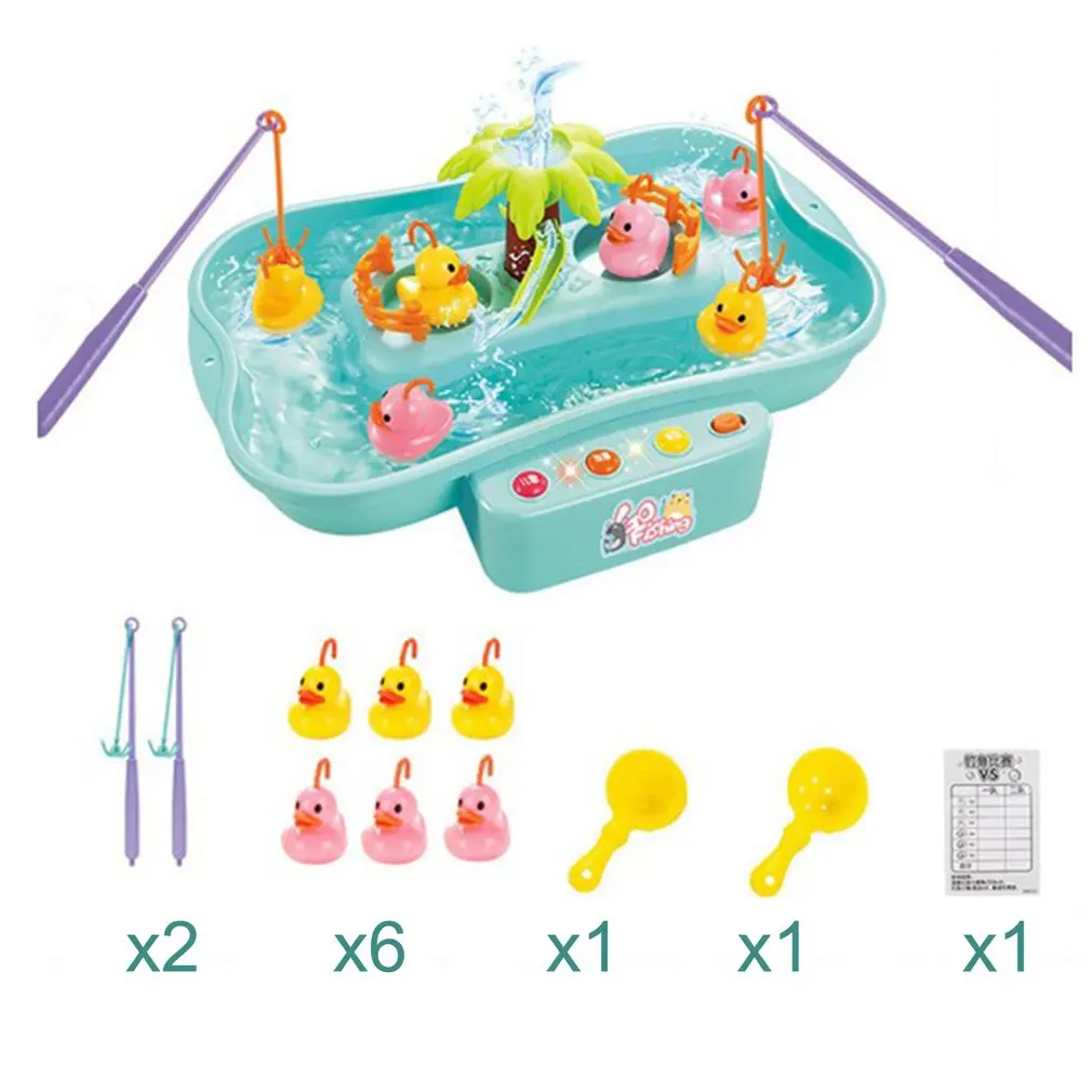 Электрическая вращающаяся пластиковая магнитная рыболовная игрушка набор с