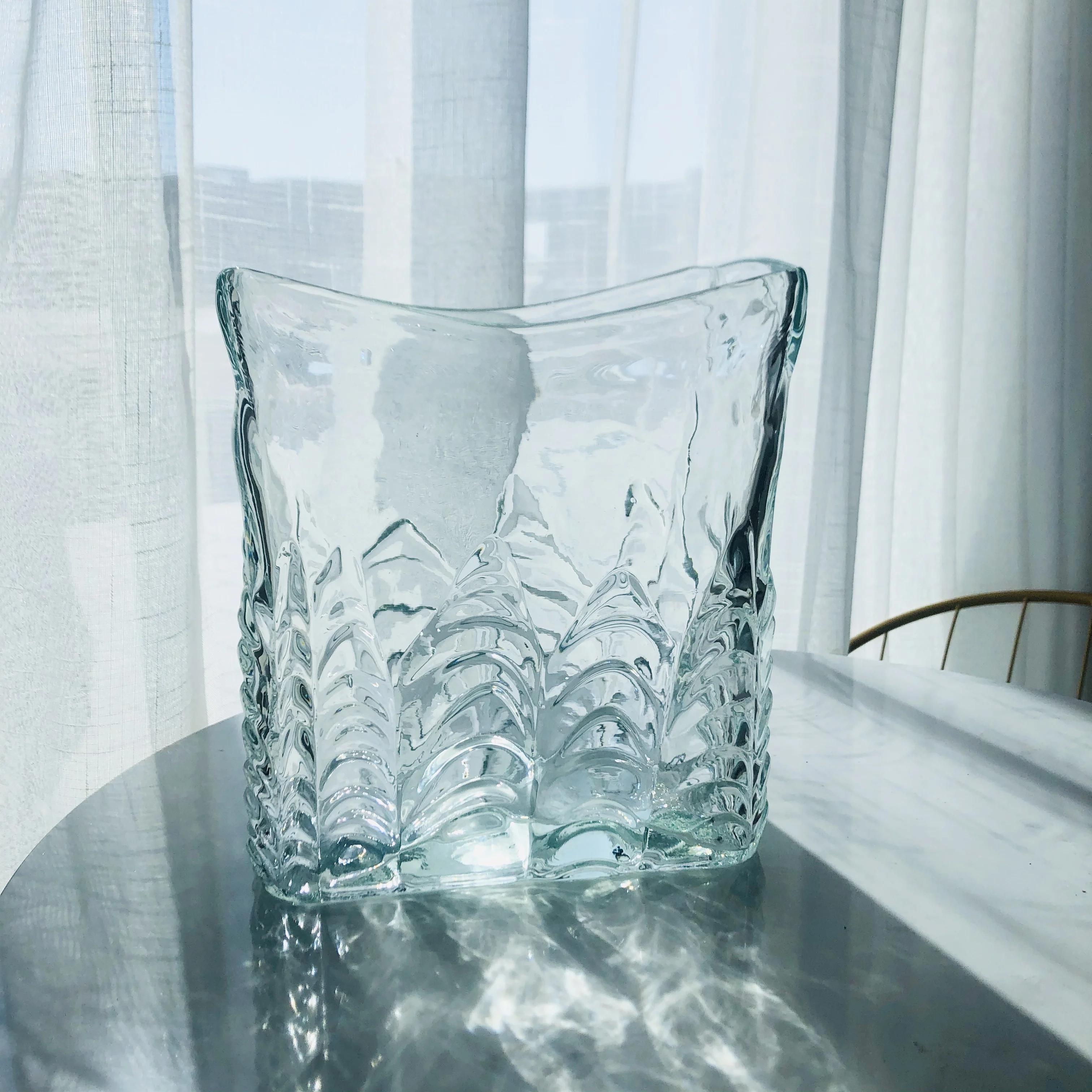 

Ice Brick Glass Vase For Home Decor Nordic Simplicity Style Living Room Flower Arrangement