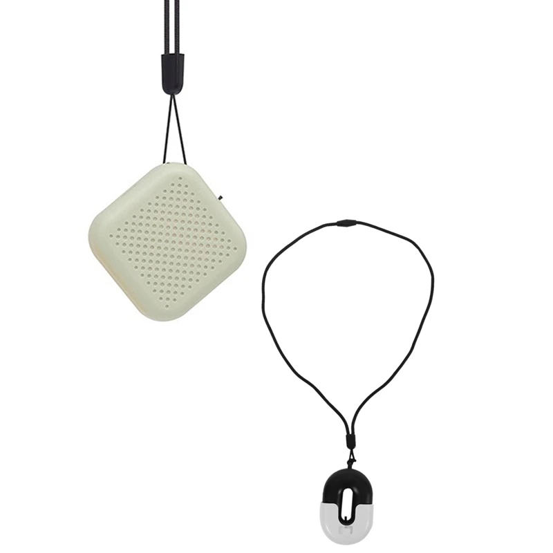 

2 Set Personal Wearable Air Purifier Black with Air Purifier Necklace, Wearable Travel Negative Ion Generator, Green